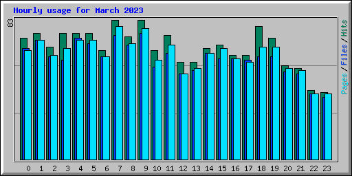 Hourly usage for March 2023